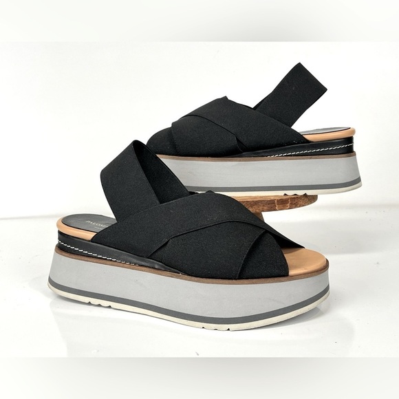 Paloma Barcelo Shoes - PALOMA BARCELO Black sling back‎ platform sandals size 36/5.5-6.